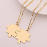 Silver Puzzle Pendant Love Necklace Set for Women