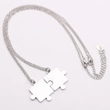 Silver Puzzle Pendant Love Necklace Set for Women