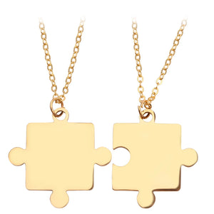 Silver Puzzle Pendant Love Necklace Set for Women