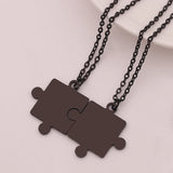 Silver Puzzle Pendant Love Necklace Set for Women