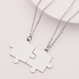 Silver Puzzle Pendant Love Necklace Set for Women