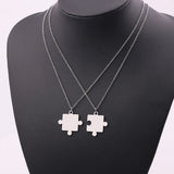 Silver Puzzle Pendant Love Necklace Set for Women