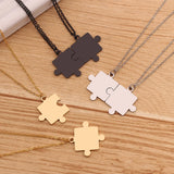 Silver Puzzle Pendant Love Necklace Set for Women