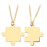 Silver Puzzle Pendant Love Necklace Set for Women