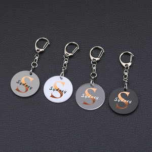 Couples Initials Key Chain Personalized Acrylic Keyring