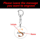 Couples Initials Key Chain Personalized Acrylic Keyring