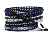 Couples Leather Bracelets Natural Stones Beads Vintage Leather Wrap