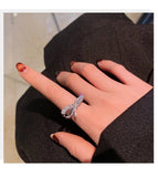 Flash Diamond Bow Ring for Couples