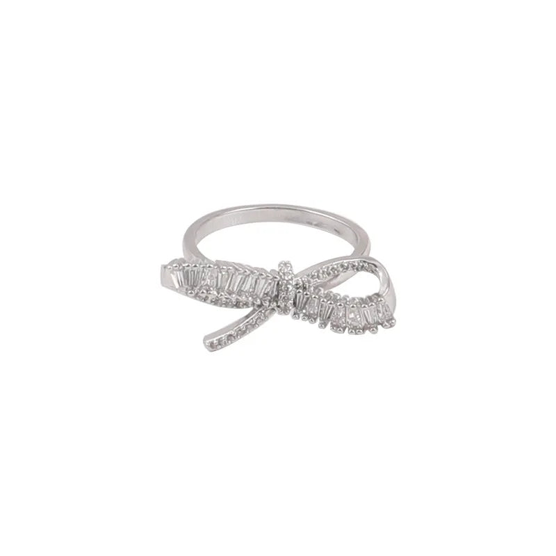 Flash Diamond Bow Ring for Couples