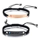 Couples Rope Chain Bracelets Stainless Steel Diamond