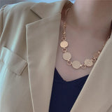 Exaggerated Cold Wind Neck Chain Retro Geometric Necklace Sweater Chain