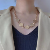 Exaggerated Cold Wind Neck Chain Retro Geometric Necklace Sweater Chain