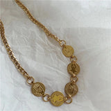 Exaggerated Cold Wind Neck Chain Retro Geometric Necklace Sweater Chain