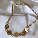 Exaggerated Cold Wind Neck Chain Retro Geometric Necklace Sweater Chain