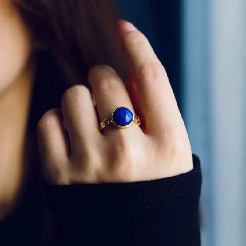 Vintage Lapis Lazuli Engagement Ring