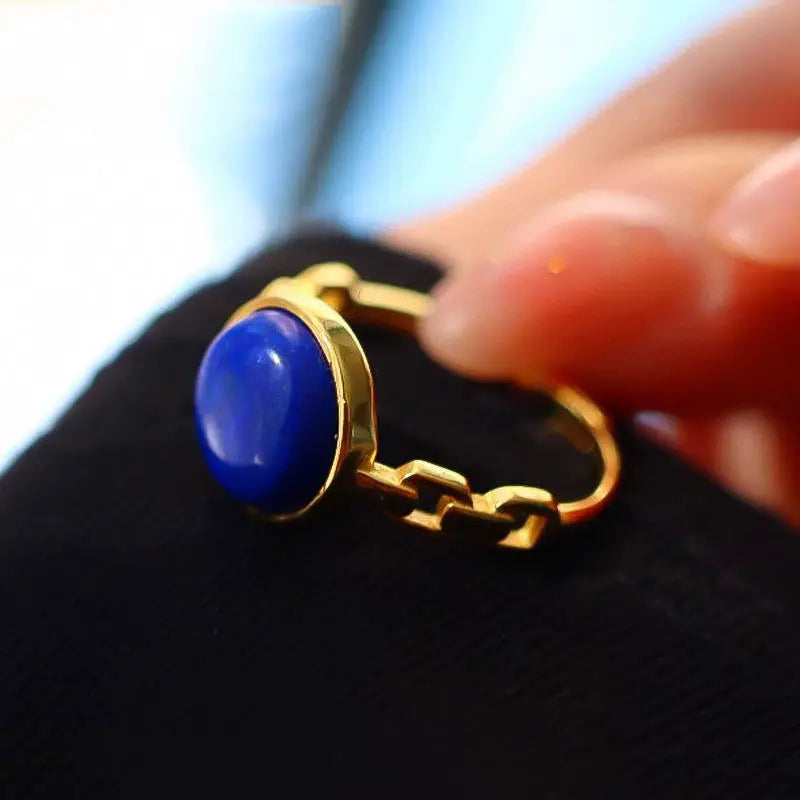 Vintage Lapis Lazuli Engagement Ring