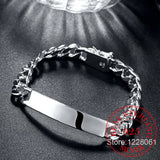 Cow Leather 10MM Sideways Men Bracelet 925 Sterling Silver Jewelry