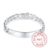 Cow Leather 10MM Sideways Men Bracelet 925 Sterling Silver Jewelry