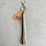 Cow Print Cattle Tag Keychain Western Farm Animal Cow Show Tag and Tassel