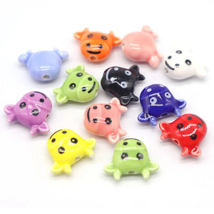 Cow Ceramic Beads For Jewelry Making DIY Necklace Bracelet 19x16mm