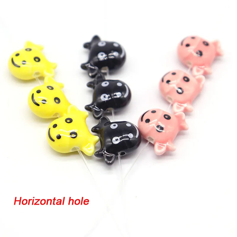 Cow Ceramic Beads For Jewelry Making DIY Necklace Bracelet 19x16mm