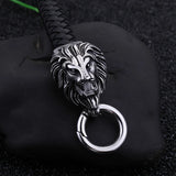 Double Lion Heads Cowhide Bracelet Gothic Wrap Leather Strap Men's Bracelets