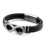 Cowhide Woven Multi-Layer Men's Leather Bracelet Stainless Steel Retro Rope