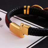 Cowhide Woven Multi-Layer Men's Leather Bracelet Stainless Steel Retro Rope