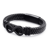 Cowhide Woven Multi-Layer Men's Leather Bracelet Stainless Steel Retro Rope