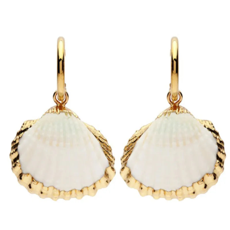 Cowry Shell Earrings Boho Statement Drop Earring Vintage Ladies