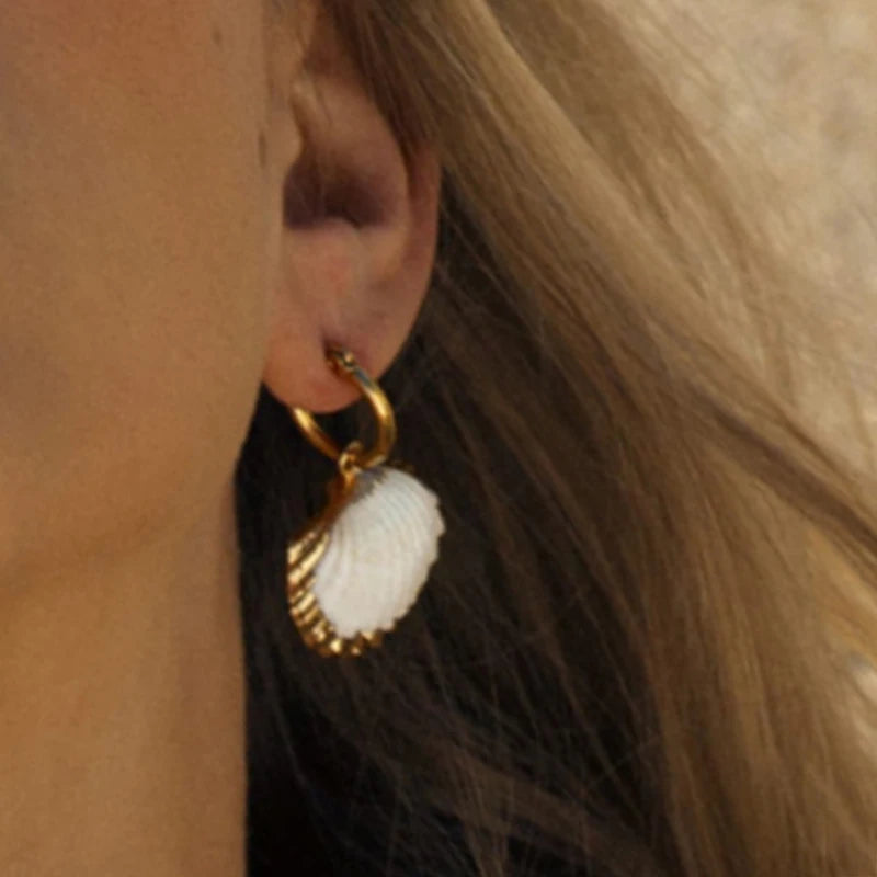 Cowry Shell Earrings Boho Statement Drop Earring Vintage Ladies