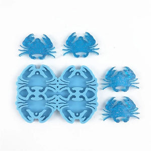 Crab Series Keychain Epoxy Resin Mold Jewelry Earrings Pendants Silicone Mould