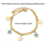 Natural Stone Devil's Eye Charm Bracelet Stainless Steel Bracelet
