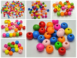 Bright Candy Colour Wood Beads 4-14mm Round Spacer DIY Craft Mixed