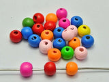 Bright Candy Colour Wood Beads 4-14mm Round Spacer DIY Craft Mixed
