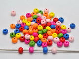 Bright Candy Colour Wood Beads 4-14mm Round Spacer DIY Craft Mixed
