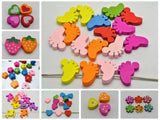 DIY Mixed Bright Wood Charm Beads Wooden Various Shape Flower