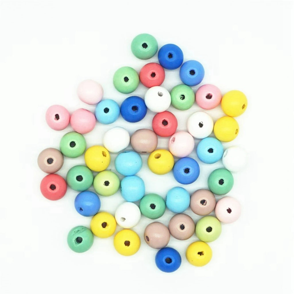 Mixed Macaroon Wood Beads 6mm-20mm DIY Jewelry Home Decor Craft