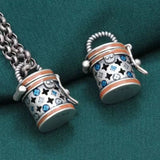 Four-Leaf Flower Gawu Box Pendant Retro Openable Clavicle Pendant