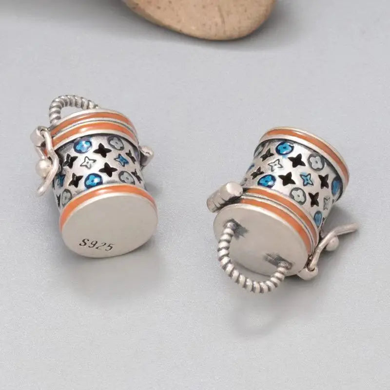 Four-Leaf Flower Gawu Box Pendant Retro Openable Clavicle Pendant