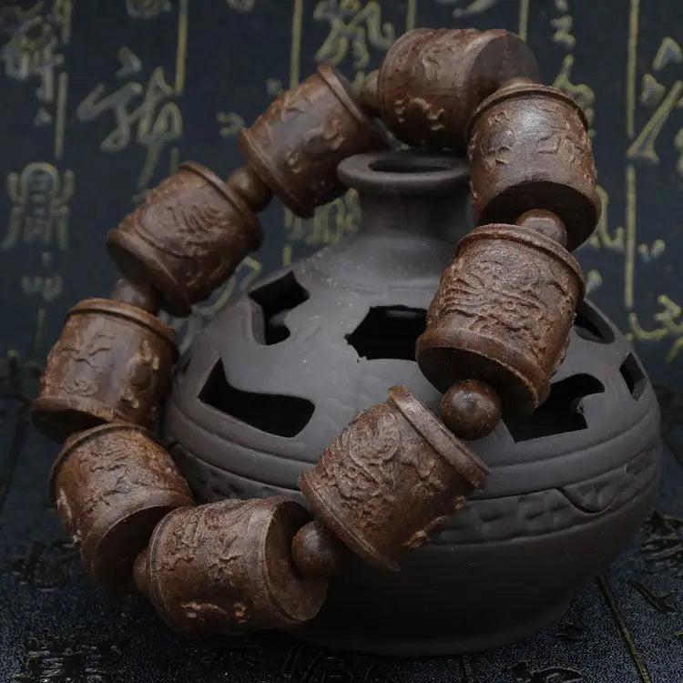 Natural Agarwood Bracelet Dragon Beads Gift Bracelet for Men and Women