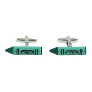 Green Crayon Cufflinks Novelty Father's Day Gift