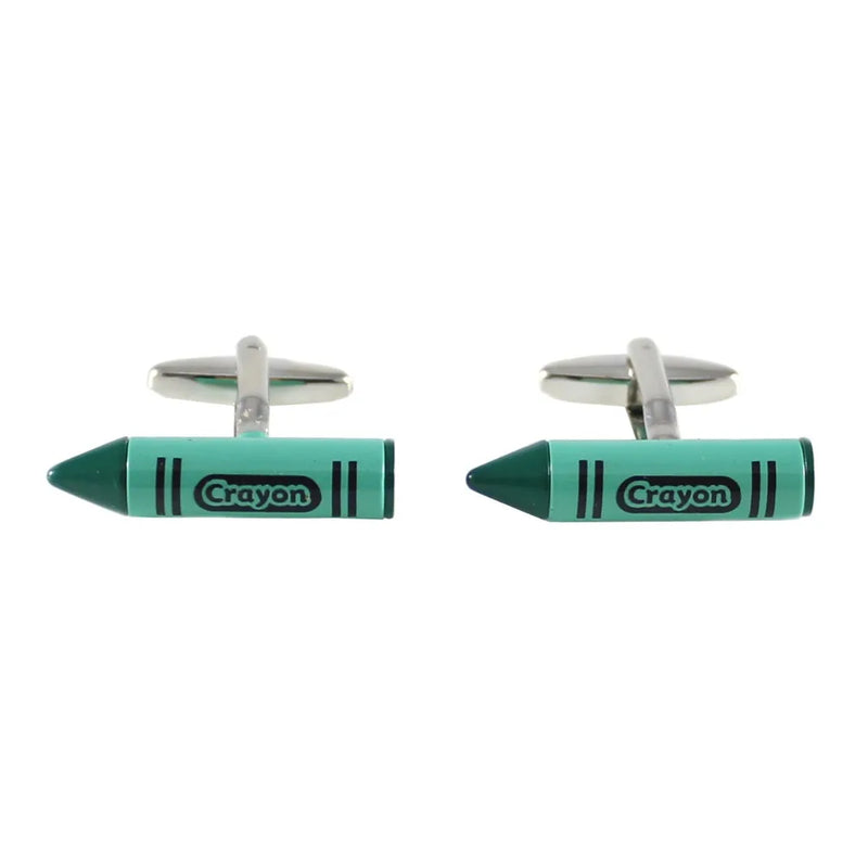 Green Crayon Cufflinks Novelty Father's Day Gift