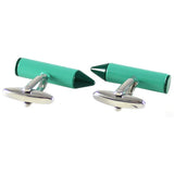 Green Crayon Cufflinks Novelty Father's Day Gift