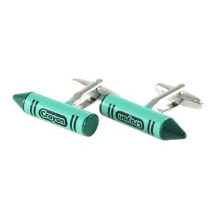 Green Crayon Cufflinks Novelty Father's Day Gift