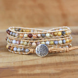 Natural Stone Woven Multi-layer Bracelet Evil Eye Charms