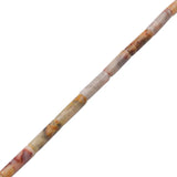 Crazy Lace Agate Stone Beads Tube Shape 4x13mm