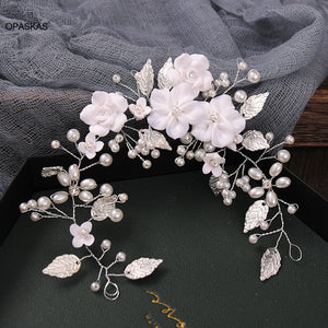 Cream Flower Hairband Wedding Pearls Head Accessories