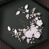 Cream Flower Hairband Wedding Pearls Head Accessories