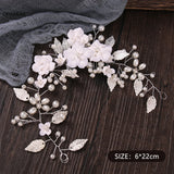 Cream Flower Hairband Wedding Pearls Head Accessories